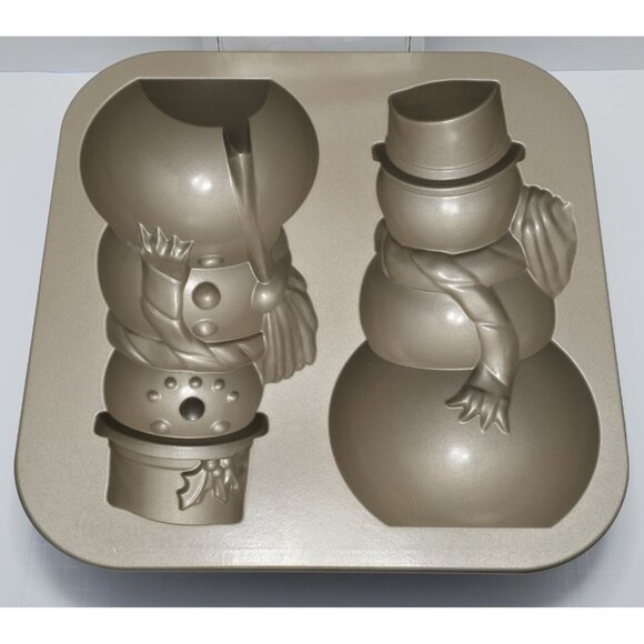 Nordic Ware 13 X 12" Snowman 3D Cake Mold Pan 10 Cups 2.6 Liters Williams Sonoma - Picture 7 of 9